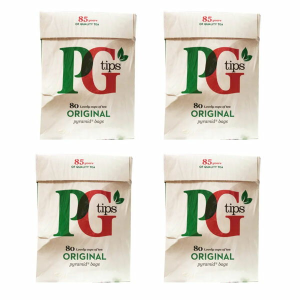 【アウトレット　4個セット】英国紅茶　PG TIPS ピージーテ　80袋入x4箱　 tea bag 英国　午後の紅茶　ティータイム　イギリス、パーティー　ミルクティー　プレゼント　おみやげ　ギフト