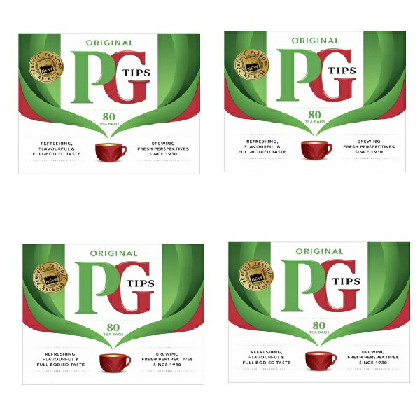 【アウトレット　4個セット】英国紅茶　PG TIPS ピージーテ　80袋入x4箱　 tea bag 英国　午後の紅茶　ティータイム　イギリス、パーティー　ミルクティー　プレゼント　おみやげ　ギフト