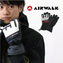 防水 防風 手袋 メンズ スノーグローブ AIRWALK ライン切替 ベルト付き 手袋 防寒 スベリ止め 暖かい あたたかい 男性 紳士 自転車 バイク 雨 雪 冬 通勤 通学 アウトドア スキー スノーボード スキーグローブ スノーグローブ エアウォーク