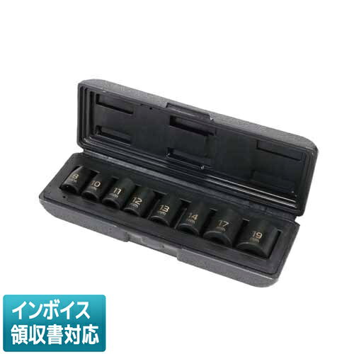 ●よく使うサイズのソケット8サイズセット （8, 10, 11, 12, 13, 14, 17, 19mm）●各ソケットは、3/8インチの角ドライブに対応●持ち運びに便利なプラケース付●セット内容(各1)・8mmソケット・10mmソケット・11mmソケット・12mmソケット・13mmソケット・14mmソケット・17mmソケット・19mmソケット・プラケース・本体サイズ・質量：215mm×72mm×40mm・515g・材質　ソケット：Cr-V、ケース：プラスチック