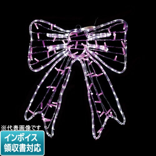 数珠つなぎに中継連結できる●リボン(ピンク・白)●吊り下げに適した平面タイプ※コントローラーに接続した場合、交互点滅の一方のタイミングで全点滅するため、交互点滅の間隔が長い点滅モードの場合は、消灯時間が長くなります。●組立式SJシリーズ●屋外用●ローボルトタイプ（24V）●全点滅(コントローラーNH SJ-NH601C対応)●全点灯(AC-DC変換器NH SJ-NH603D対応)・本体サイズ・質量：640mm×40mm×580mm・900g・SJV：11.9・駆動方式：AC-ACアダプタ方式・定格入力電圧：AC24V・定格消費電力(全点灯時)：11W・発光制御(コントローラー使用時)：8パターン(全点灯含む)・出力・入力ケーブル長：各約50cm・使用環境条件：-10~40℃、常湿・屋外仕様：IP44※LEDジョイントモチーフ(全点滅タイプ)は点灯部分の部品です。　電源や点灯制御の別売部品との組合せで光ります。※この製品は仮設(6ヵ月以内／屋外用)照明器具です。　恒久施設照明としては使用できません。・梱包仕様　個装梱包：無地箱・シール　個装サイズ・質量：W730×D55×H590mm・1.6kg・1個口・原産国：中国