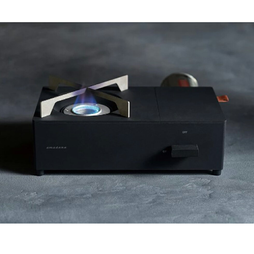 amadana CASSETTE CONRO アマダナ カセットコンロ フルアルミダイキャストボディ 小型カセットコンロ 高火力 屋外 屋内 カセットガス ブラック キャンプ CAMP アウトドア OUTDOORのサムネイル