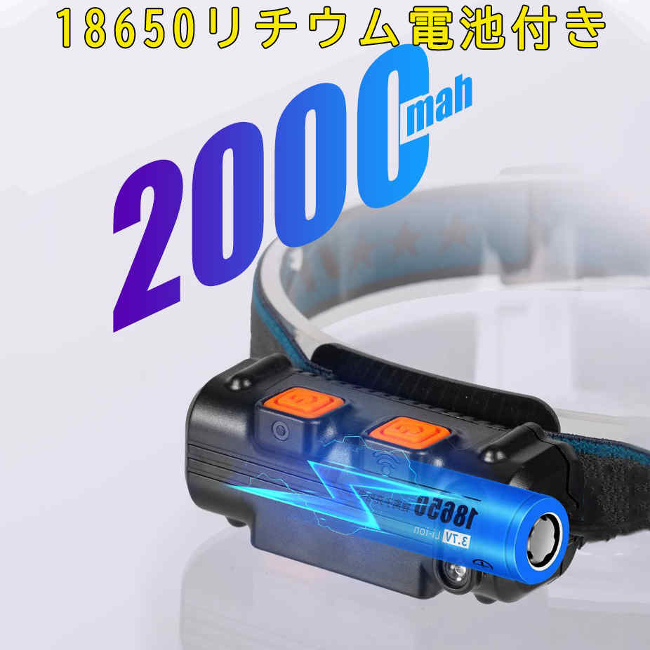 ヘッドライト充電式 LED 明るい 5つランプビーズ 6つ点灯モード PSE認証済み センサー/記憶機能付き 90°角度調整可能 電池残量指示 防水/防災 夜釣り/自転車/登山/キャンプ/散歩/ランニング/ジョギング techdream-10000391 techshop サンプル画像2