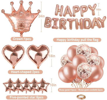 【営業日当日発送】誕生日 飾り付け セット 風船 Happy Birthday バルーン パーティー装飾 バースデー飾り 誕生日装飾セット お祝い 記念日 サプライズ 女の子 大人 ピンク