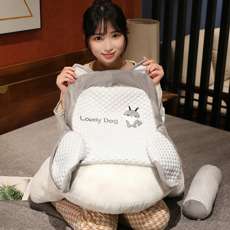 涼感 椅子クッション ひんやりアイスシルク 2in1多機能クッション 背もたれ付き 厚みあり 座布団 チェアクッション イス用 腰痛対応クッション 洗える 2