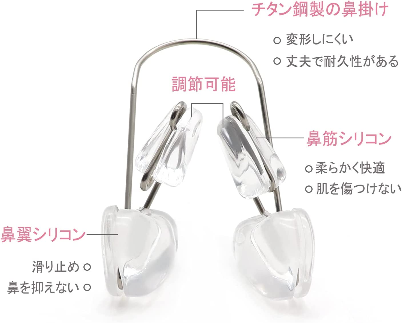 techshopのWortyen ノーズクリップ シンクロ 鼻栓 補正 整形 簡単 手軽 悩み 解消 美鼻セレブ 小顔グッズ 装着簡単 男女兼用 自宅で簡単美鼻生活｜アングル2