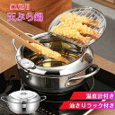天ぷら鍋 揚げ物 鍋 揚げ鍋 温度計付き 温度制御 油切りラック付 フライヤー フタ付き 20cm 家庭用揚げ物 両手鍋 IH ガス IH対応 母の日 プレゼン...