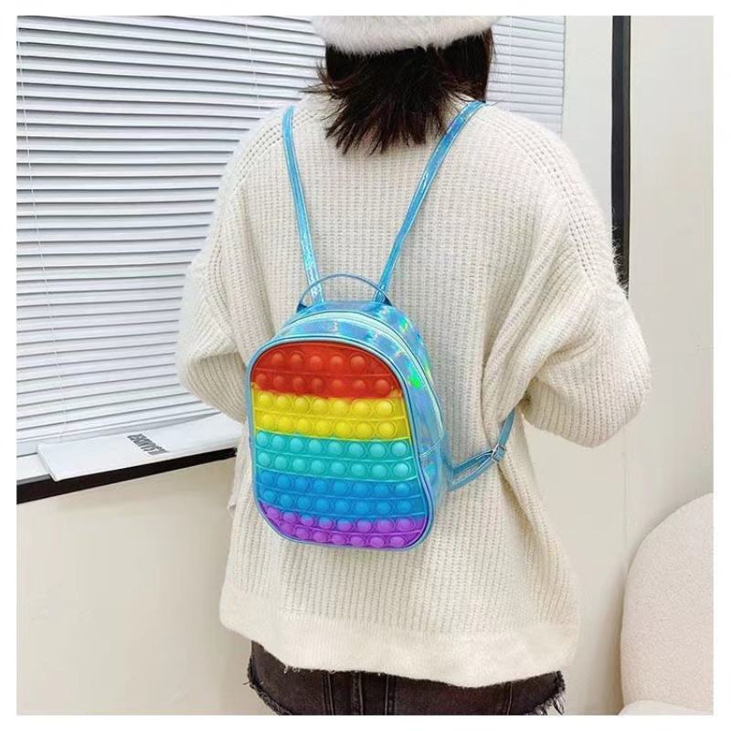 レディース サッチェルバッグ バックパック プッシポップ 解消 プッシュ バブル 知育 玩具 カラフル バブル感覚 プッシュポップポップ スクイーズ玩具 techdream-10001694 techshop サンプル画像3