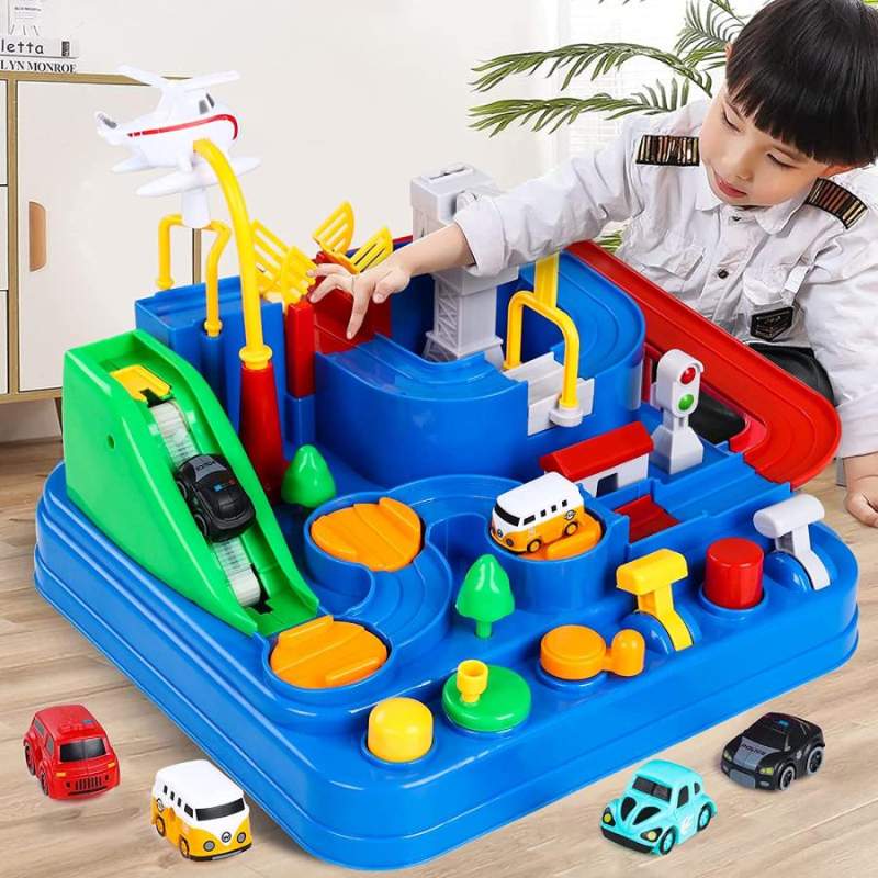 車 おもちゃ レース トラック冒険 車両レールセット 男の子 女の子 3 4 5 6 7 8歳 指先訓練 電池不要 室内遊び 知育玩具 誕生日 クリスマス プレ...