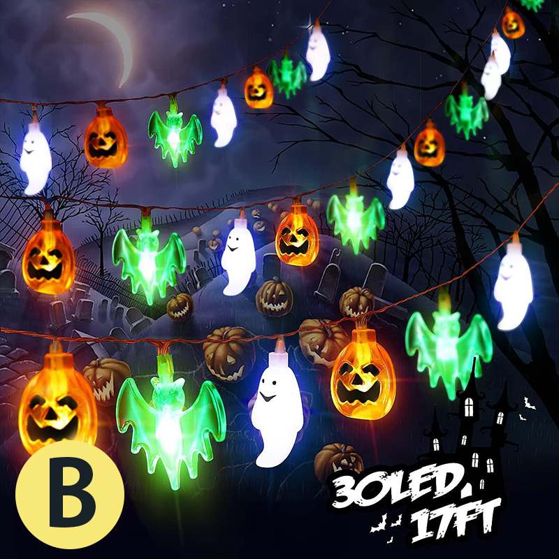 ハロウィン カボチャライト ストリングライト 電池式 幽霊 10m 80球 かぼちゃ コウ...