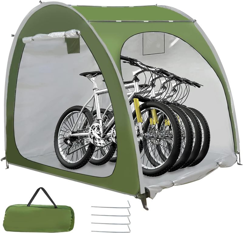 Rakuten - 自転車テント 自転車サイクルハウス 3-4台用 大型 自転車ハウス 雑貨 UVカット・遮熱・耐水加工 家庭用 アウトドア 戸外 携帯可 自転車置き場 屋根付き 物置