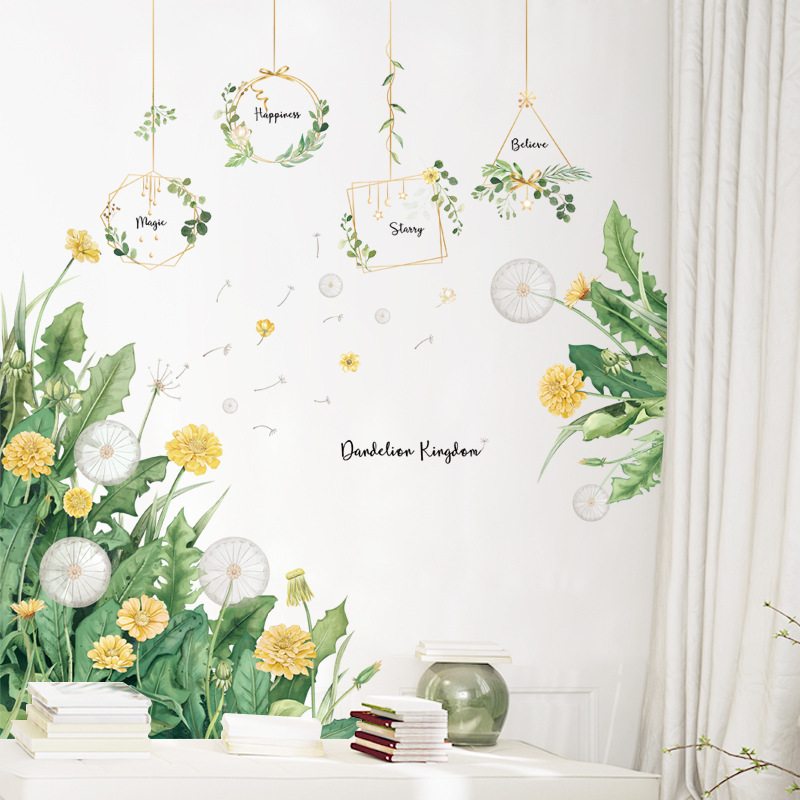ウォールステッカー 花 木 植物 たんぽぽ おしゃれ かわいい 北欧 ステッカーシール 壁紙シール ウォールシール インテリア 壁飾り 窓 リビング 寝室 部屋 DIY