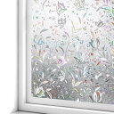 ガラスフィルム 目隠しシート 遮光 90*200cm 窓用 ガラスシート 窓 目隠し シート UVカット フィルム 簡単 貼れる ガラスシート 装飾 プライバシー ステンドグラス 透明 飛散防止 ウインドウフィルム 日よけ 紫外線対策 静電気 糊無し 無接着剤 暑さ対策 断熱 チューリップ