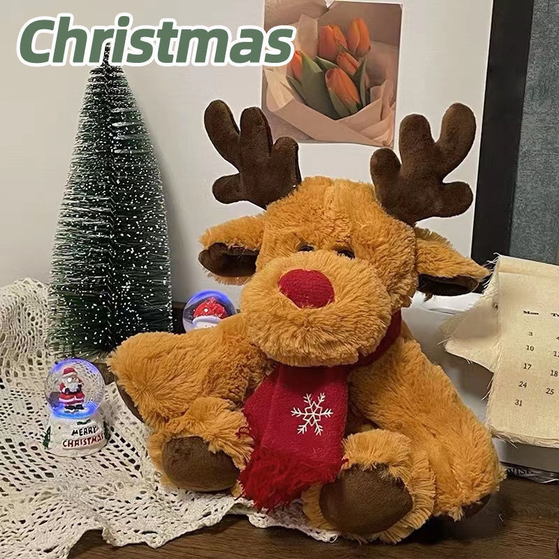 Rakuten - 26cmクリスマス ヘラジカ ぬいぐるみ おもちゃ かわいい 子供 ぬいぐるみ 添い寝 インテリア雑貨 抱き枕 ぬいぐるみ お祝 ギフト プレゼント
