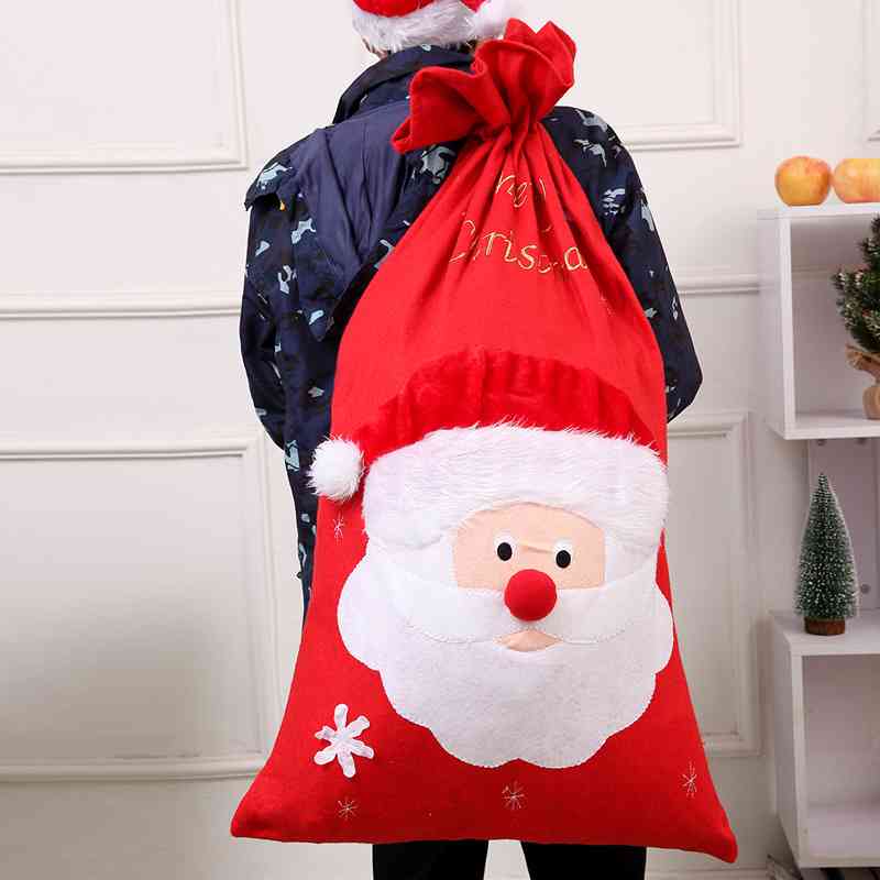 樂天商城 - 大サイズ90cm*60cm クリスマスプレゼント袋 ギフトバッグ ラッピング サンタ トナカイ 雪だるま かわいい 立体モチーフ プレゼント/キャンディ/お菓子入れ 贈り物包装袋 クリスマス雑貨