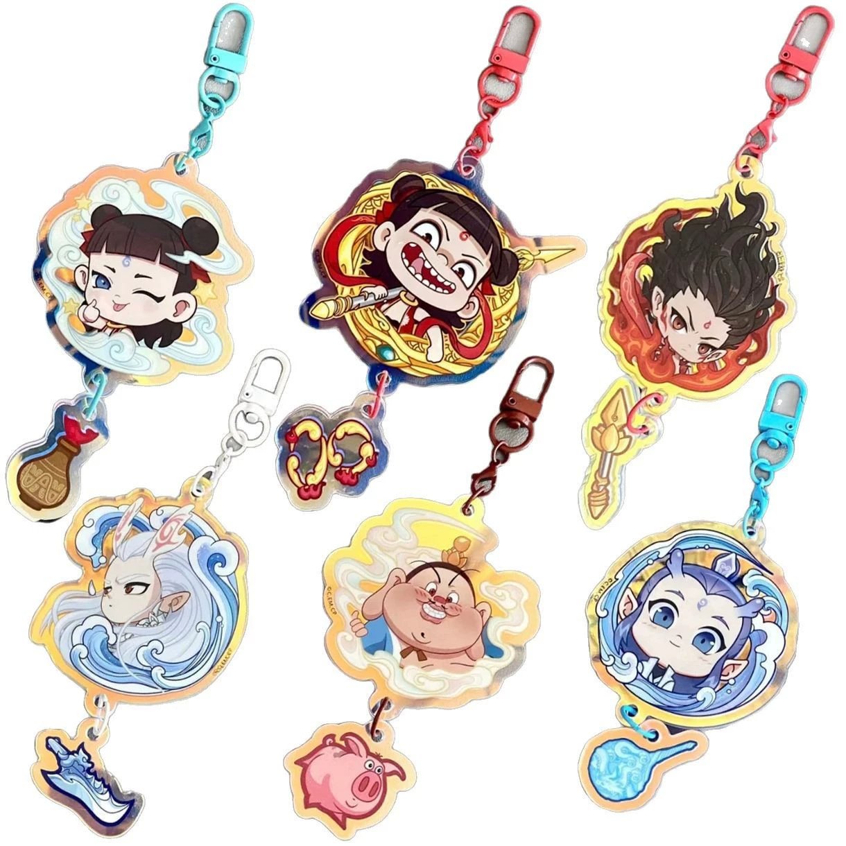 NEZHA ナタ 魔童 敖丙 アオビン ナタ魔童鬧海 キーホルダー キーチェーン 魔童 ぬいぐるみ 装飾品 道具..