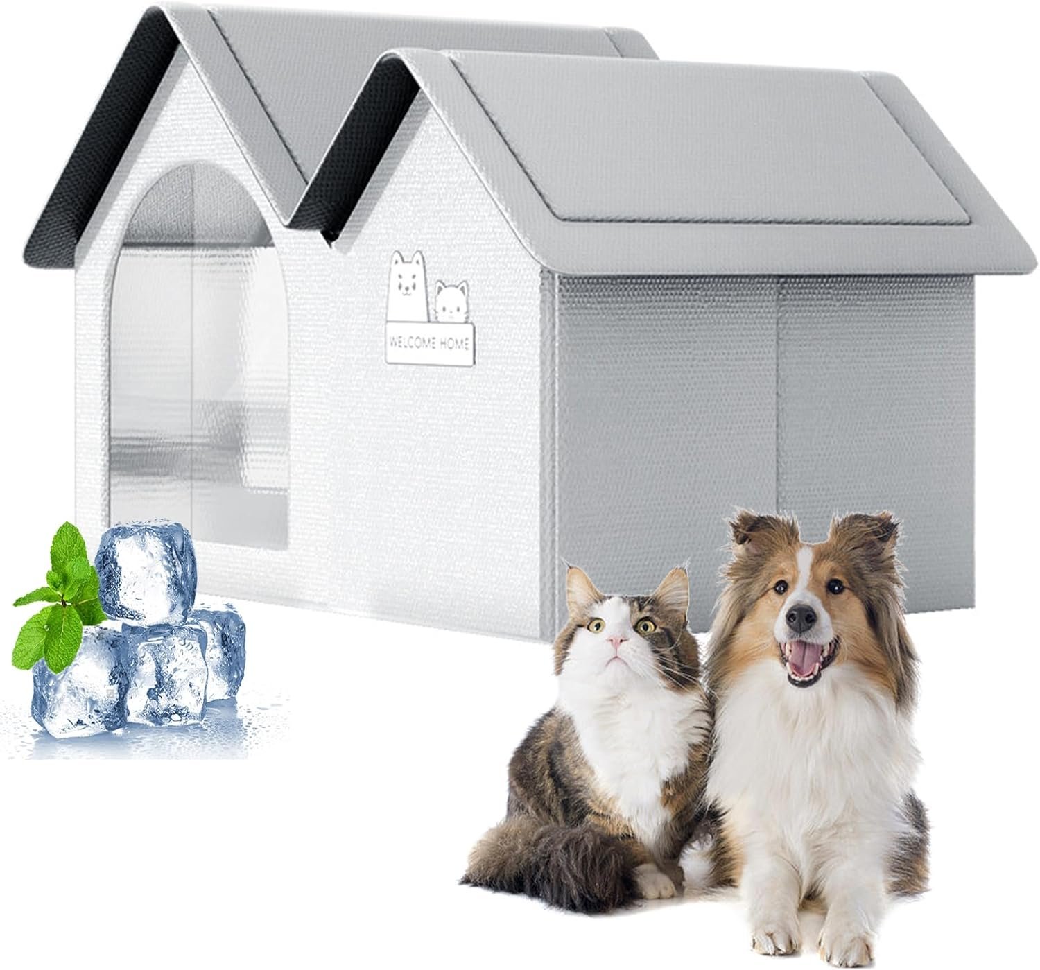 アイスパック10個付き 冷却猫ハウス ペット冷却ハウス 屋外猫ハウス ペットハウス 猫用エアコンルーム ..