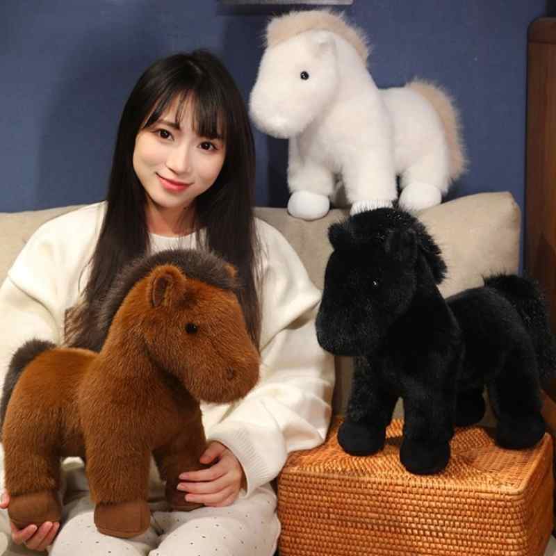 樂天商城 - 動物のぬいぐるみ 23CM/35CM 馬 うま ぬいぐるみ 抱き枕 かわいい ウマ ふわふわ もちもち 癒し 可愛い アニマル 女の子 男の子 子ども 彼女 彼氏 おもちゃ クリスマス お祝い 誕生日プレゼント