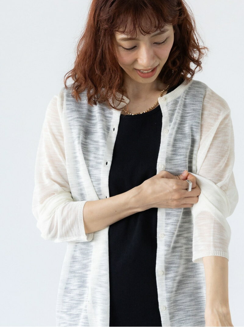 【SALE／45%OFF】シアースラブニットカーディガン Lugnoncure テチチ トップス カーディガン グレー グリーン ホワイト【RBA_E】[Rakuten Fashion]