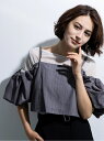 【SALE/59%OFF】ピンストライプ2WAYオフショルダーキャミブラウス(セットアップ可) Te chichi テチチ トップス シャツ・ブラウス ネイビー...