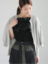 【SALE/30%OFF】前後2WAYラメシアー5分袖カーディガン Te chichi テチチ トップス カーディガン ブラック ベージュ グレー【RBA_E】...