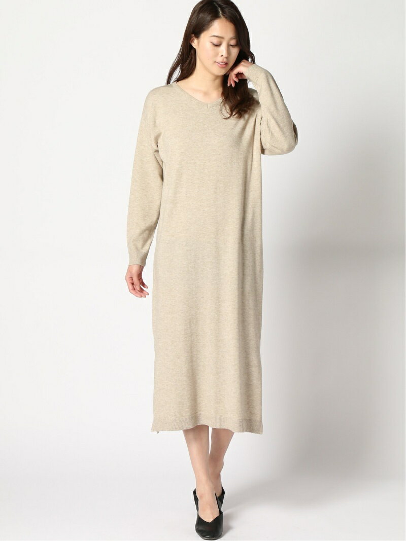 【SALE／50%OFF】Lugnoncure/Vネックニットワンピース Lugnoncure テチチ ワンピース ニットワンピース ベージュ ブラウン ピンク【RBA_E】[Rakuten Fashion]のサムネイル