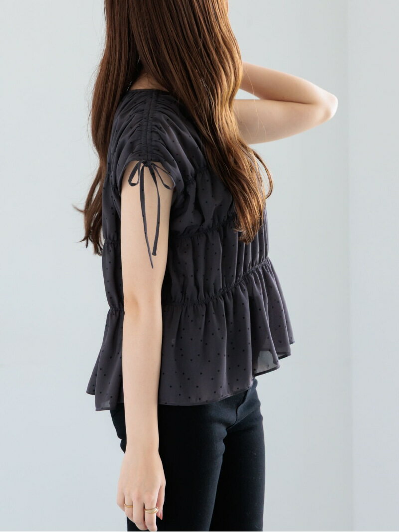 【SALE／70%OFF】ドットシャーリングブラウス Te chichi テチチ トップス シャツ・ブラウス ブラック ..
