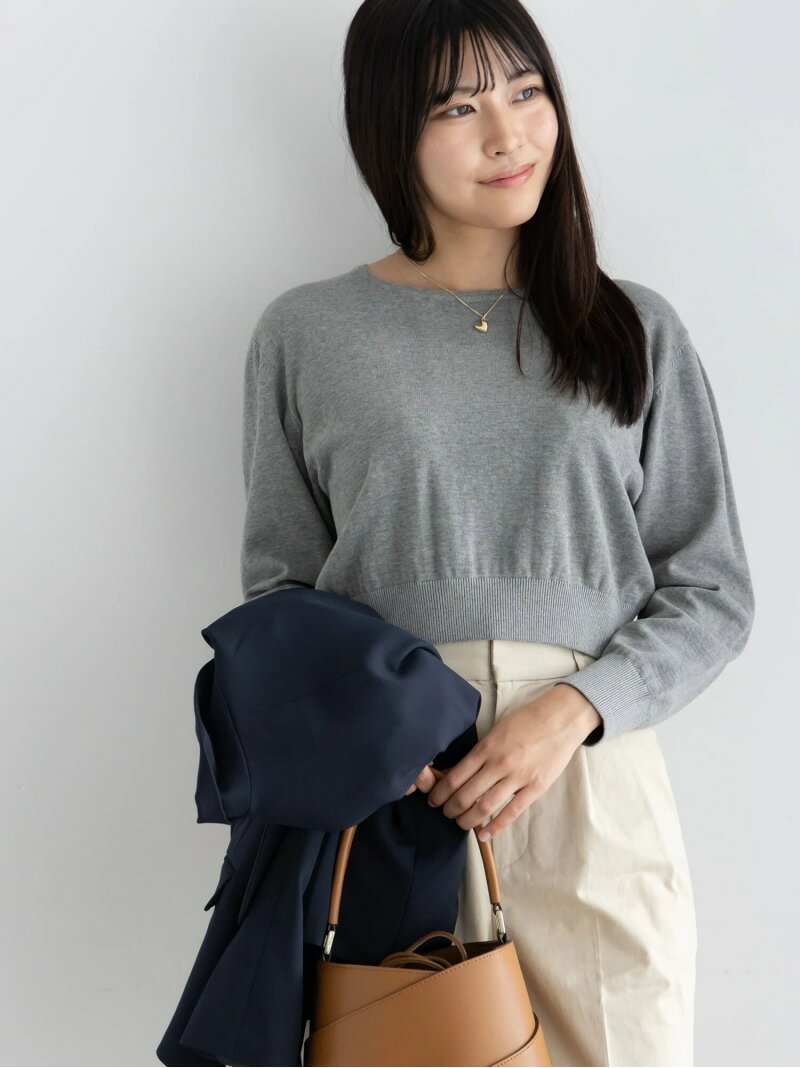 Crew Neck - 【SALE／50%OFF】コンパクトクルーネックニット【AOYAMA FASHION ASSOCIATION * Te chichi】 Te chichi テチチ トップス ニット ネイビー グレー【RBA_E】[Rakuten Fashion]
