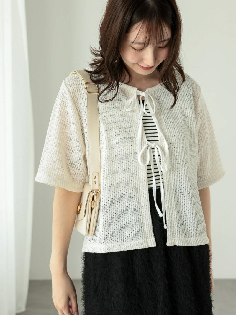 【SALE／58%OFF】メッシュ前後2WAYリボンカーディガン Te chichi TERRASSE テチチ トップス カーディガン ホワイト ブラウン ブラック【RBA_E】[Rakuten Fashion]のサムネイル