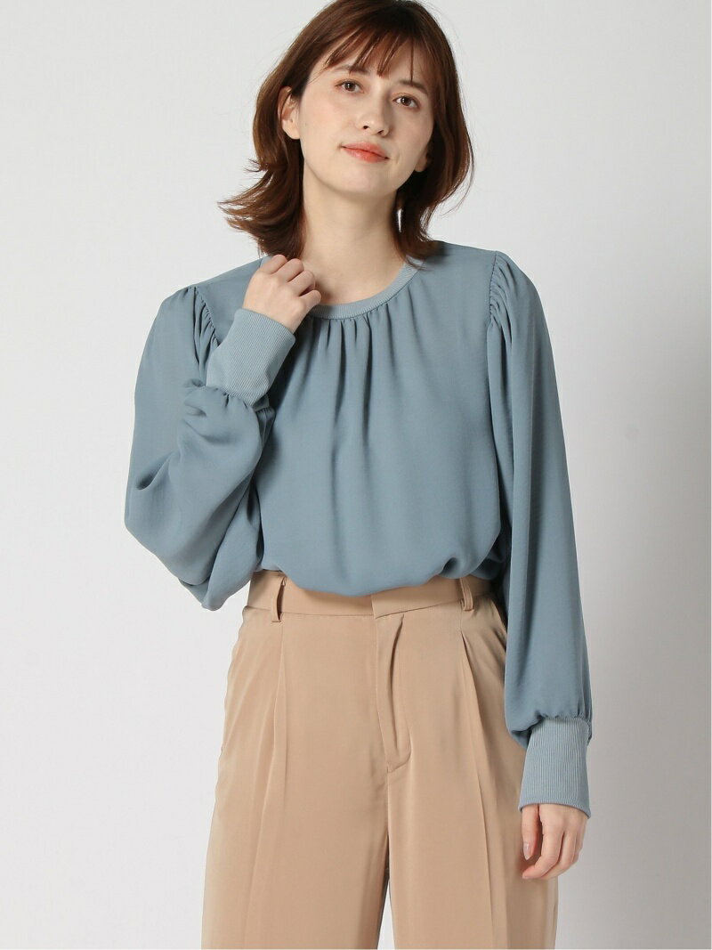 【SALE／53%OFF】Techichi/ジョーゼットリブ使いドルマンブラウス Te chichi テチチ トップス シャツ・ブラウス グレー ブルー【RBA_E】[Rakuten Fashion]のサムネイル