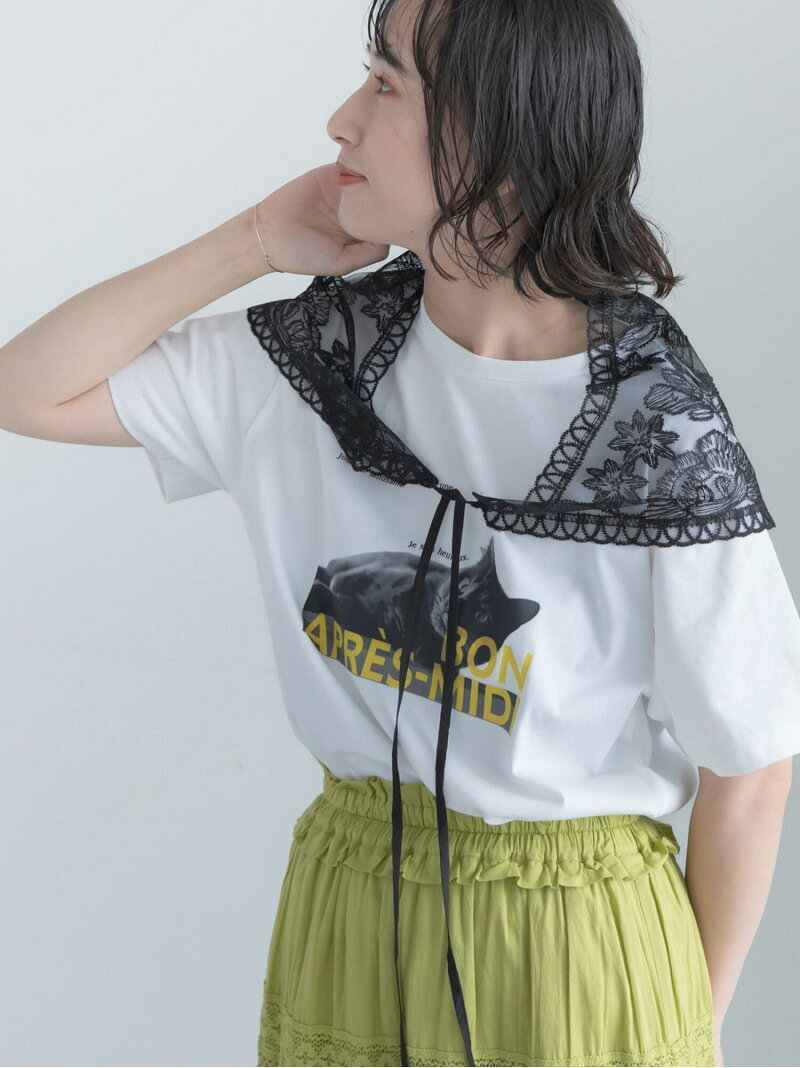 【SALE／60%OFF】アニマルフォトプリントTシャツ Te chichi テチチ トップス カットソー・Tシャツ ブラウン ホワイト グレー ベージュ【RBA_E】[Rakuten Fashion]
