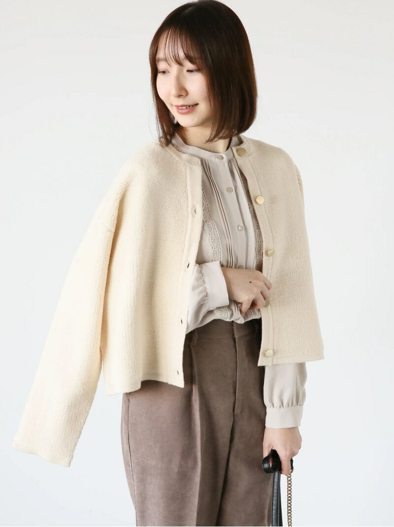 【SALE／44%OFF】パイル編みメタルボタンカーディガン Te chichi TERRASSE テチチ トップス カーディガン ホワイト ブルー ブラック【RBA_E】【送料無料】[Rakuten Fashion]のサムネイル