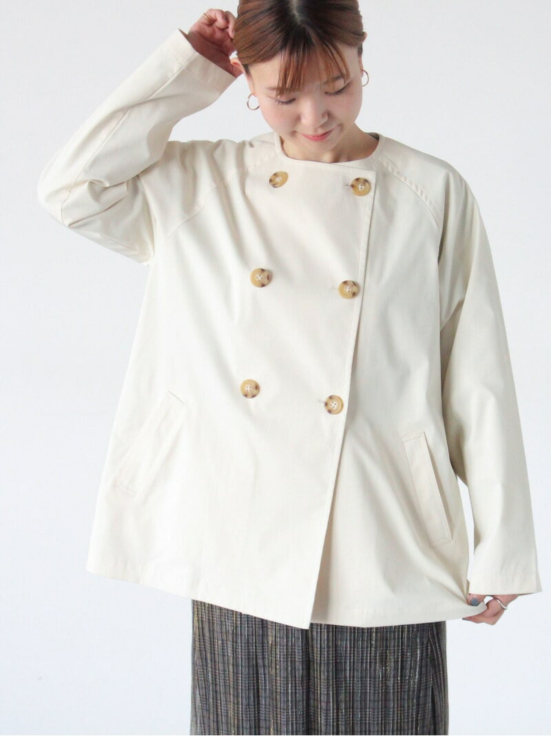 樂天商城 - 【SALE／50%OFF】【撥水/防花粉】ノーカラーショートコート Lugnoncure テチチ ジャケット・アウター その他のジャケット・アウター ベージュ ネイビー ホワイト【RBA_E】【送料無料】[Rakuten Fashion]