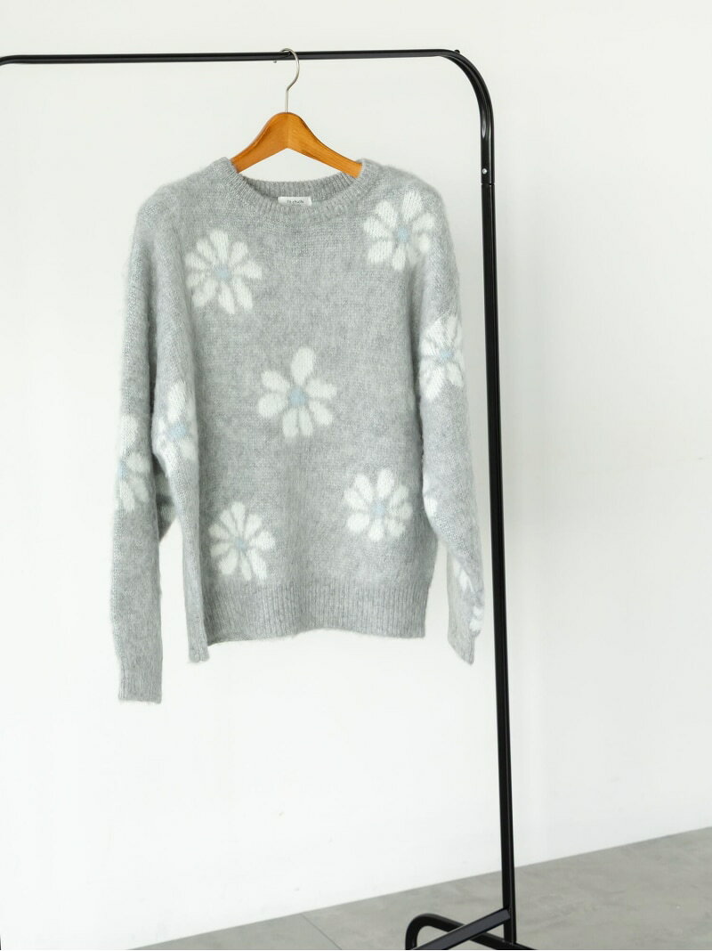 起毛花柄ジャカードニットプルオーバー Te chichi TERRASSE テチチ トップス ニット グレー ブルー ベ..