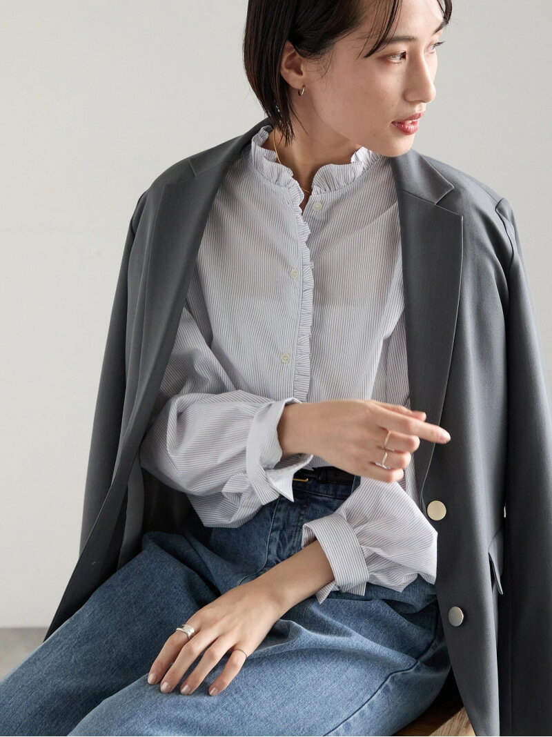樂天商城 - 【SALE／40%OFF】パターンアソートスタンドフリルブラウス Te chichi テチチ トップス シャツ・ブラウス グリーン ホワイト ブラック パープル【RBA_E】[Rakuten Fashion]
