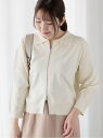 【SALE/50%OFF】襟付きジップカーディガン Te chichi TERRASSE テチチ トップス カーディガン グリーン レッド ホワイト グレー【R...