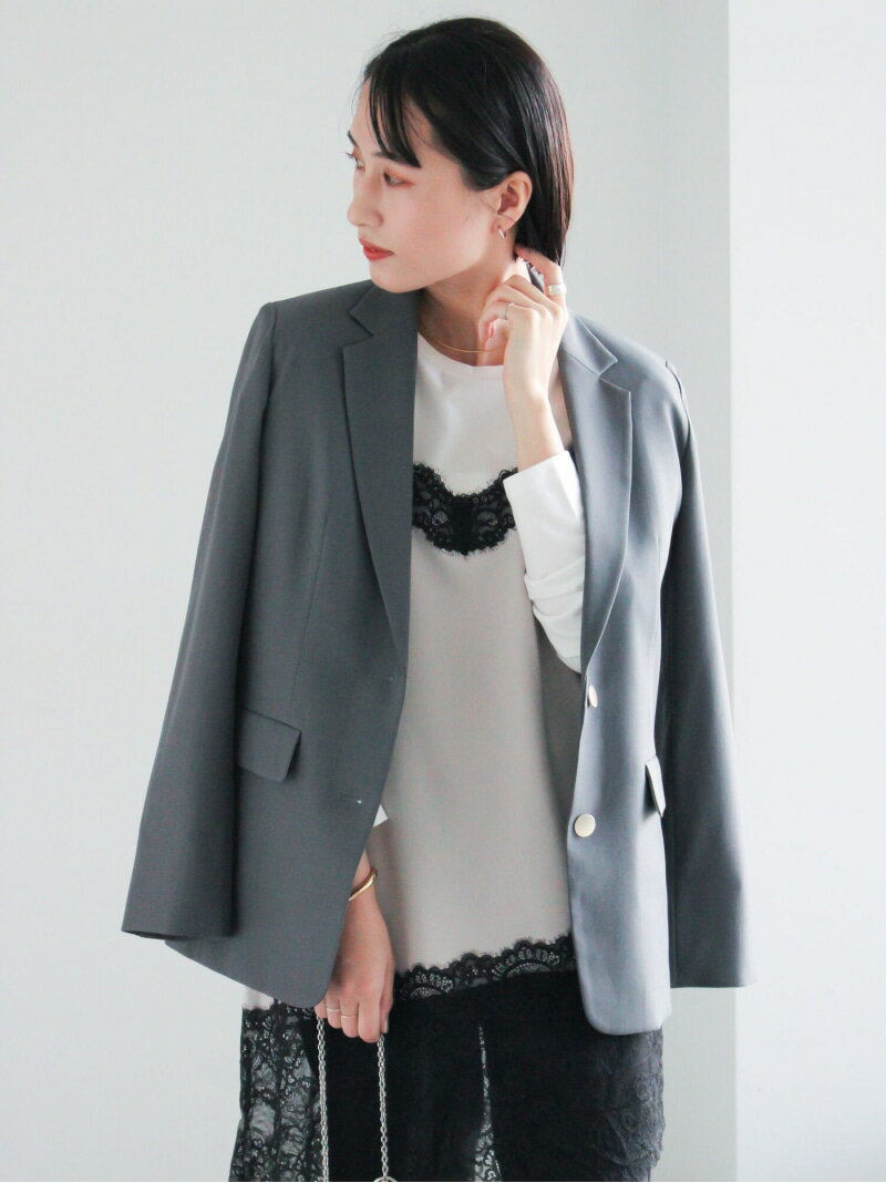 【SALE／20%OFF】シングルブレストテーラードジャケット《2026 spring catalog item》 Te chichi テチチ ジャケット・アウター ノーカラージャケット ネイビー グレー【RBA_E】【送料無料】[Rakuten Fashion]