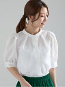 【SALE/48%OFF】フロントメニーパールボタンブラウス Te chichi テチチ トップス シャツ・ブラウス ホワイト ネイビー【RBA_E】[Raku...