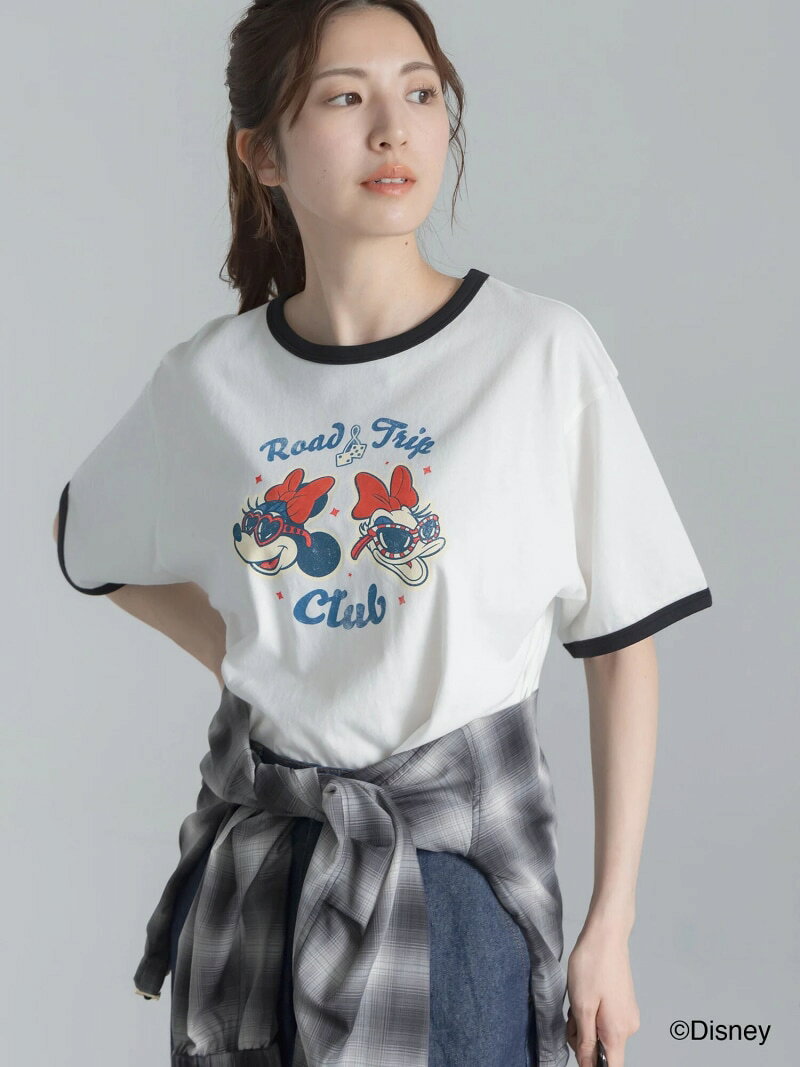 【Disney】MICKEY&FRIENDS/リンガーTシャツ Te chichi テチチ トップス カットソー・Tシャツ ブラウン ネイビー ホワイト【送料無料】[Rakuten Fashion]