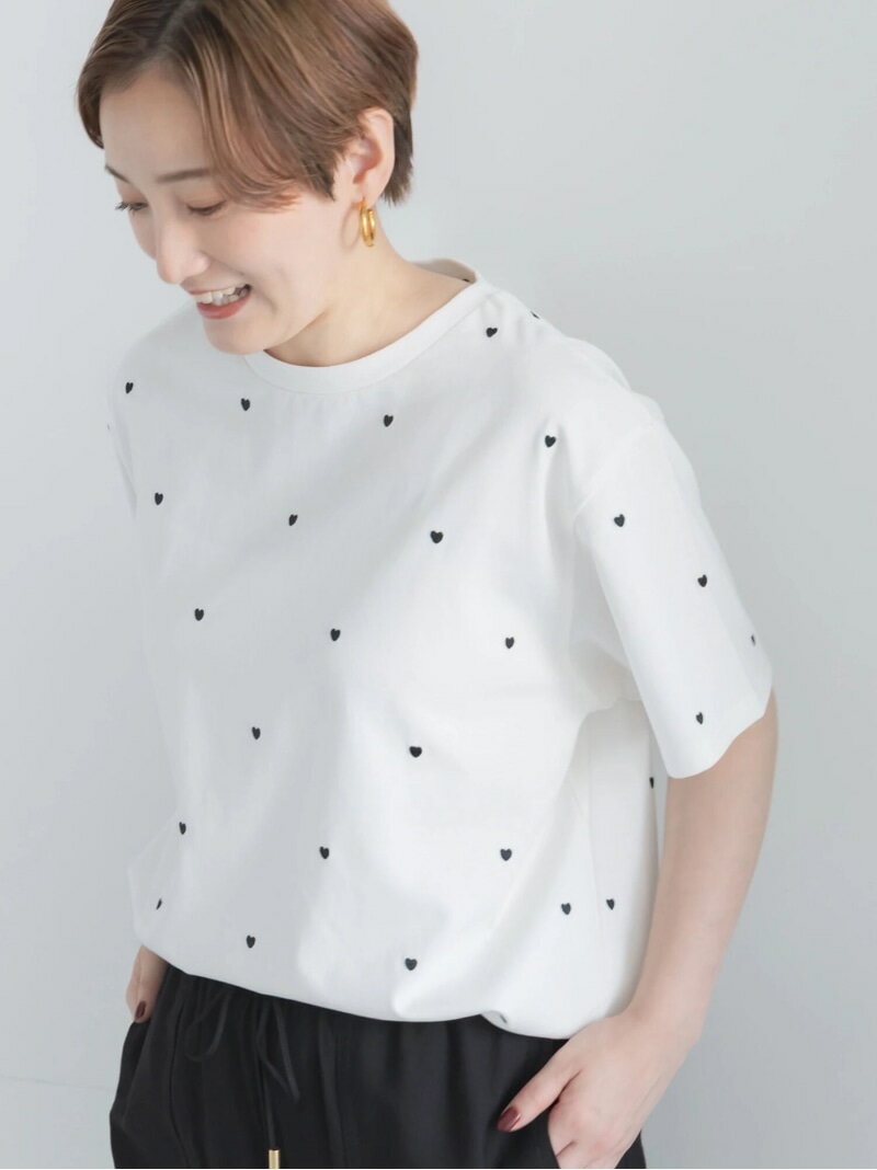樂天商城 - 【接触冷感】ハート刺繍Tシャツ Te chichi テチチ トップス カットソー・Tシャツ ブラック ブラウン ホワイト【送料無料】[Rakuten Fashion]