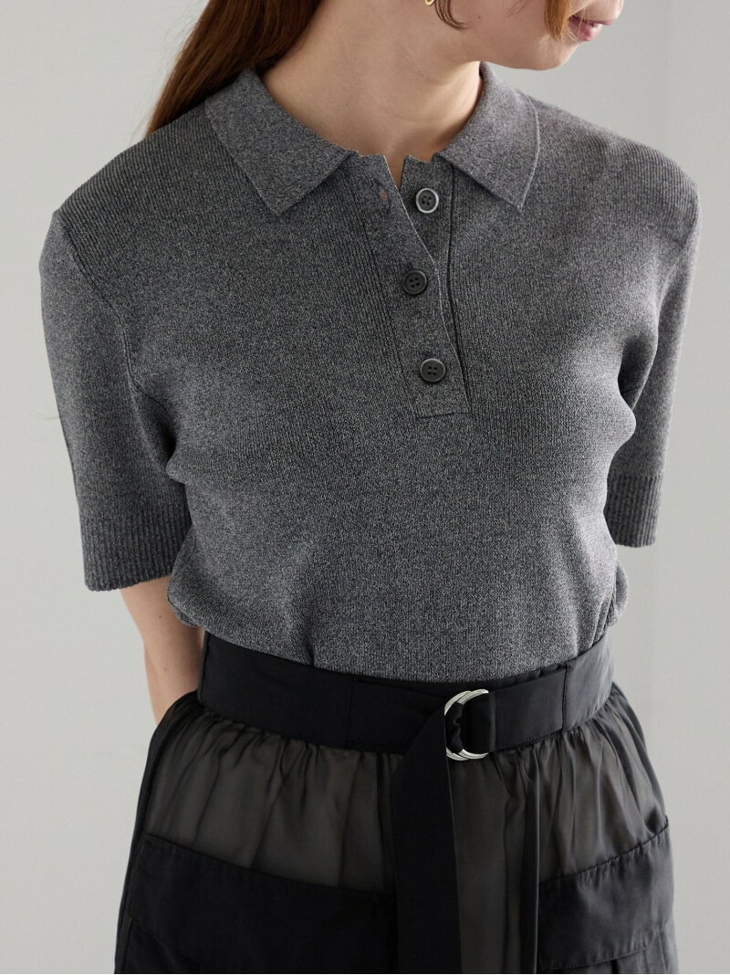 【SALE／30%OFF】【松井愛莉着用】ハーフスリーブポロニット Te chichi テチチ トップス ニット ブラック カーキグリーン グレー【RBA_E】【送料無料】[Rakuten Fashion](4)