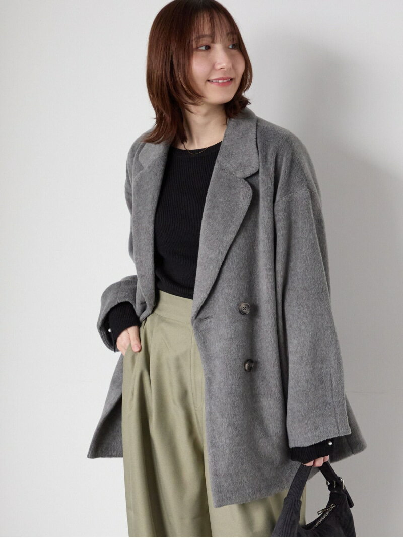 【SALE／50%OFF】シャギーミドルコート Te chichi TERRASSE テチチ ジャケット・アウター その他のジャケット・アウター ブラック グレー ベージュ【RBA_E】【送料無料】[Rakuten Fashion]