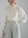 【SALE／50%OFF】袖布帛ニット Te chichi テチチ トップス ニット ホワイト ネイビー グレー【RBA_E】[Rakuten Fashion]