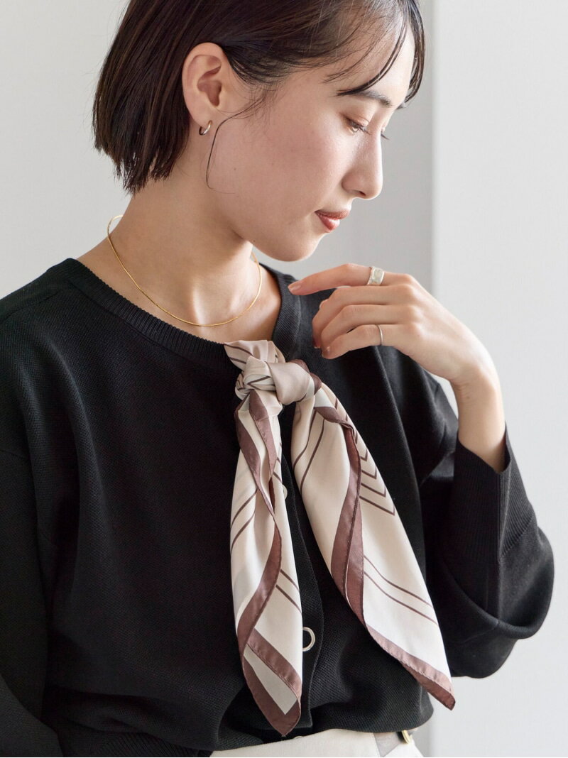 樂天商城 - 幾何柄シルクスカーフ Te chichi テチチ アクセサリー・腕時計 その他のアクセサリー・腕時計 ベージュ ブルー イエロー【送料無料】[Rakuten Fashion]