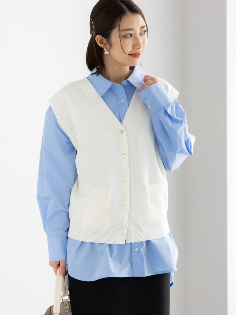 V-Neck - 【SALE／60%OFF】総針ポケット付きVネックベスト《2026 spring catalog item》 Te chichi テチチ トップス ニット ホワイト グレー ネイビー【RBA_E】[Rakuten Fashion]