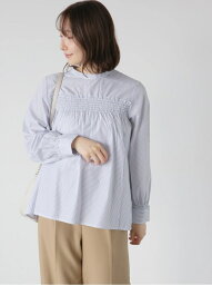 【SALE／60%OFF】ストライプシャーリングブラウス Te chichi TERRASSE テチチ トップス シャツ・ブラウス ホワイト ネイビー ブルー【RBA_E】[Rakuten Fashion]