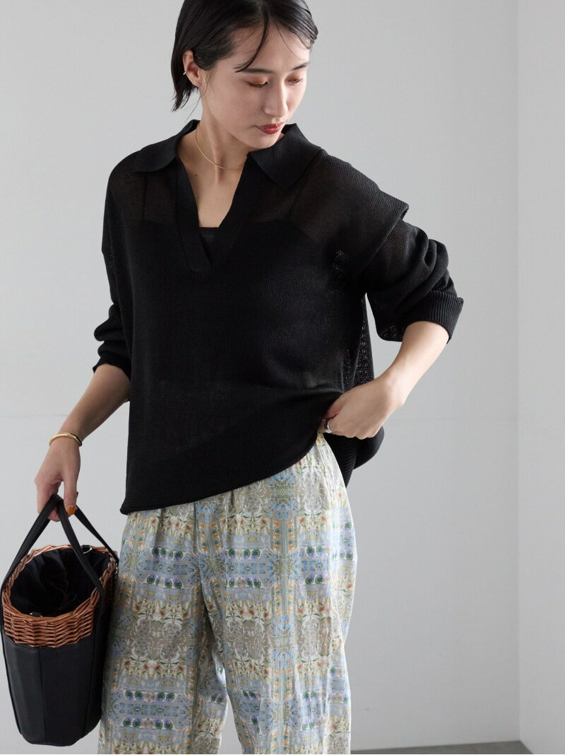 樂天商城 - 【SALE／50%OFF】メッシュスキッパーポロニット Te chichi テチチ トップス ニット ブラック ベージュ レッド【RBA_E】[Rakuten Fashion]