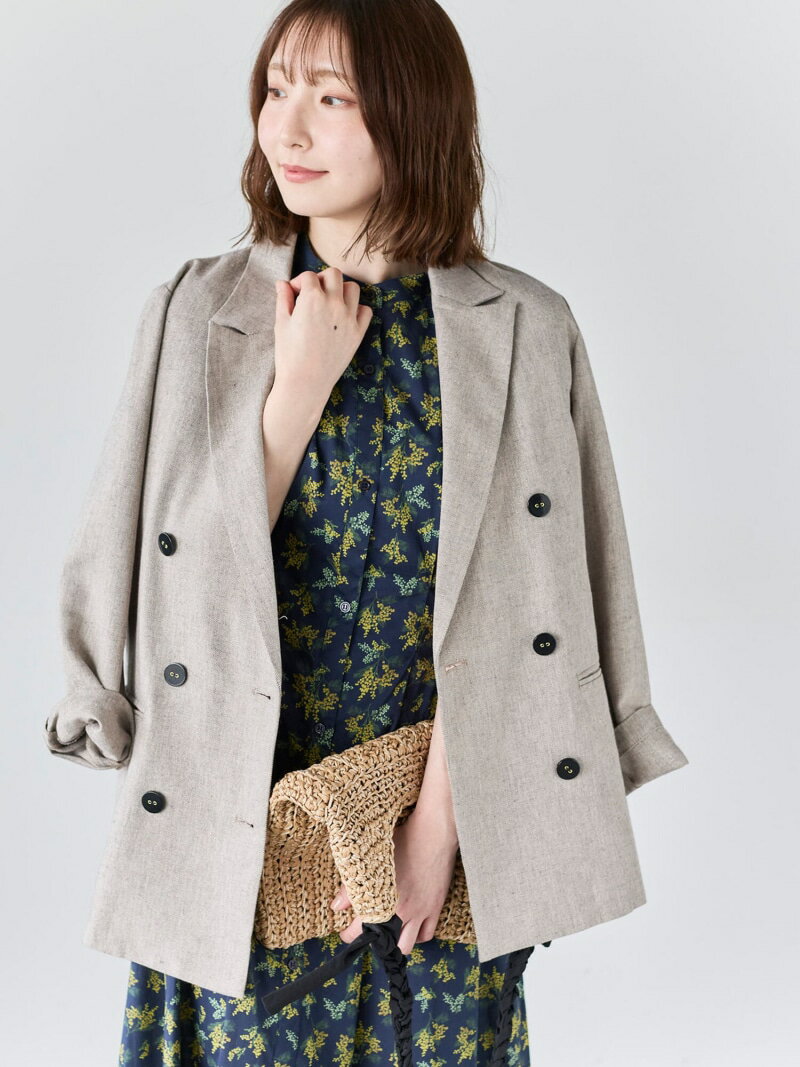 樂天商城 - 【SALE／40%OFF】リネンMIXロングスリーブジャケット Te chichi テチチ ジャケット・アウター ノーカラージャケット ホワイト ベージュ【RBA_E】【送料無料】[Rakuten Fashion]