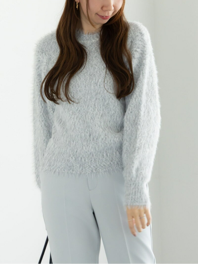 シャギーヤーンロングスリーブニット Te chichi テチチ トップス ニット グレー ピンク【送料無料】[Rakuten Fashion]