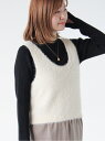 【SALE/60%OFF】前後2WAYフェザーニットビスチェ Lugnoncure テチチ トップス ニット ホワイト グレー【RBA_E】[Rakuten F...